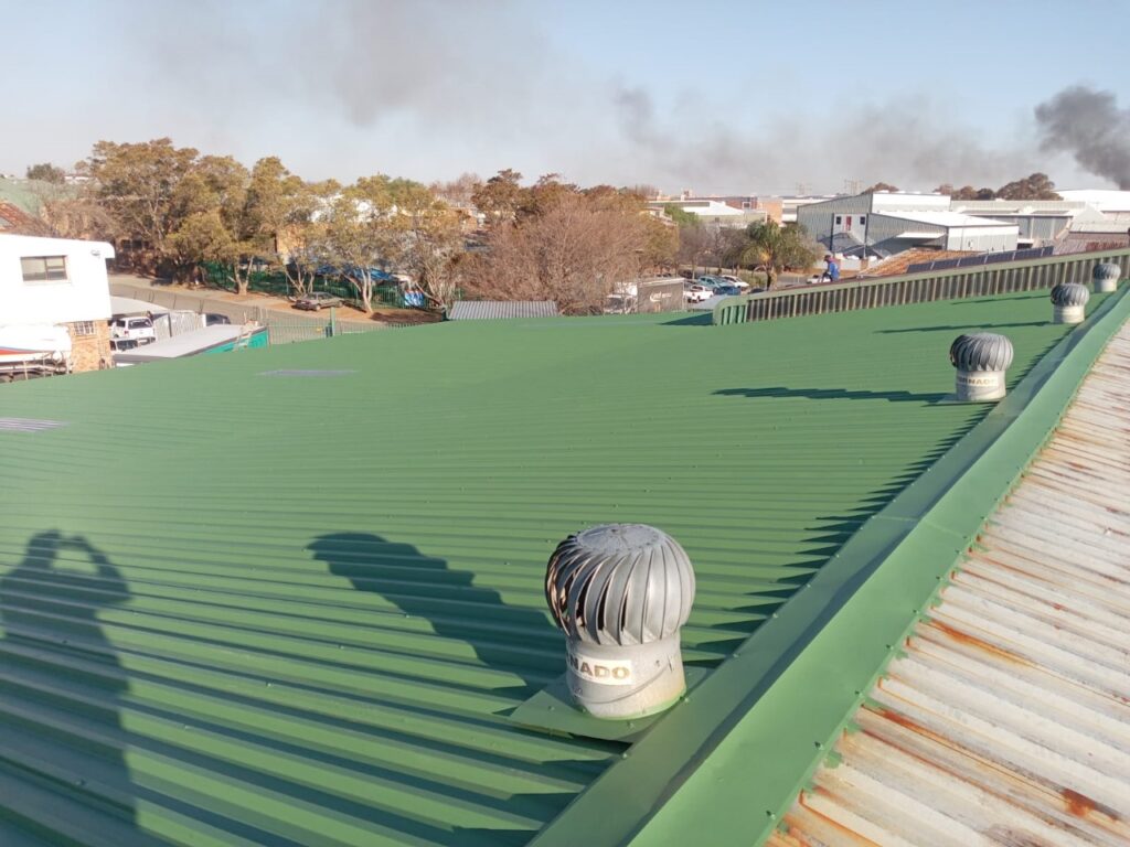 roof painting steel and sheet replacement section before